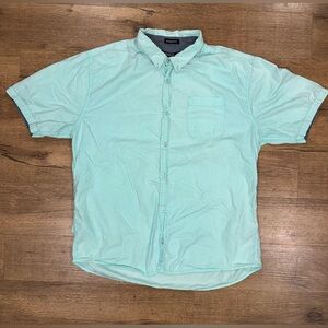 Carbon Classic Fit Aqua Button Down Shirt Size: XXL